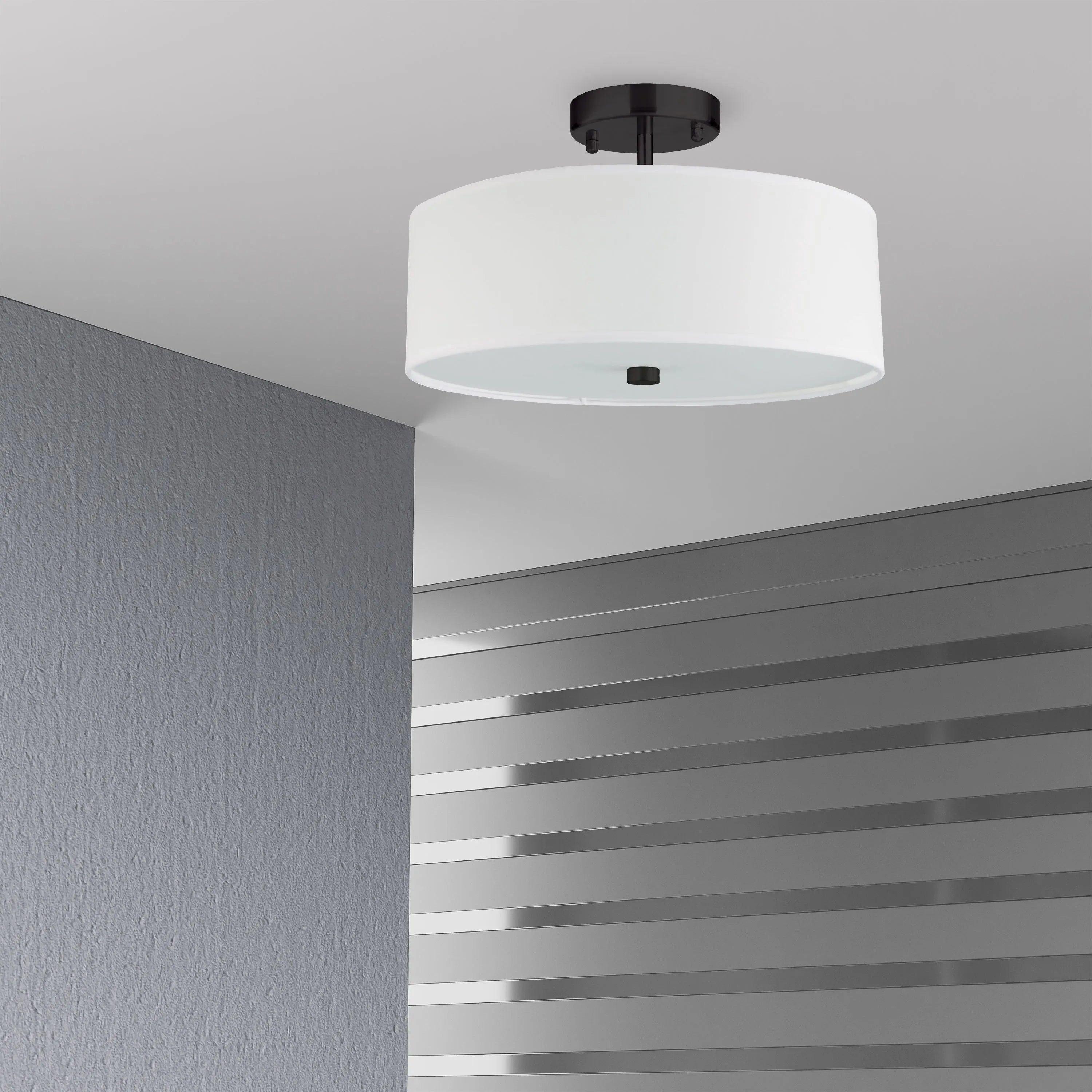 Dainolite - Everly Semi-Flush Mount - 571-143SF-AGB-BK - Canada Light Shop