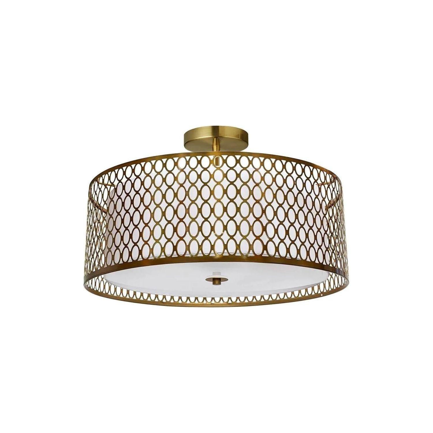 Dainolite - Kordan Semi-Flush Mount - 1015-16FH-AGB-WH - Canada Light Shop