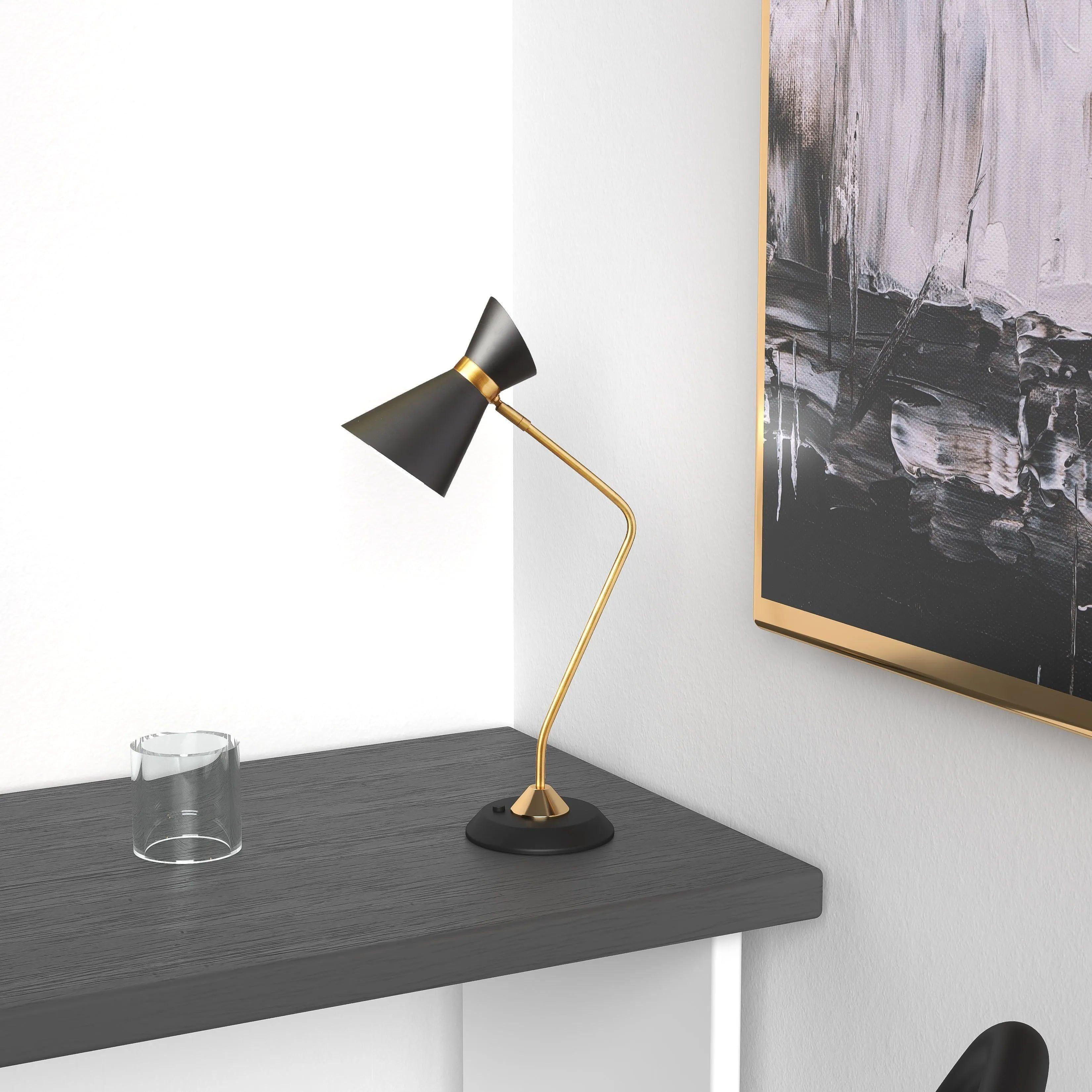 Dainolite - Mid Century Modern Table Lamp - 1679T-BK-VB - Canada Light Shop