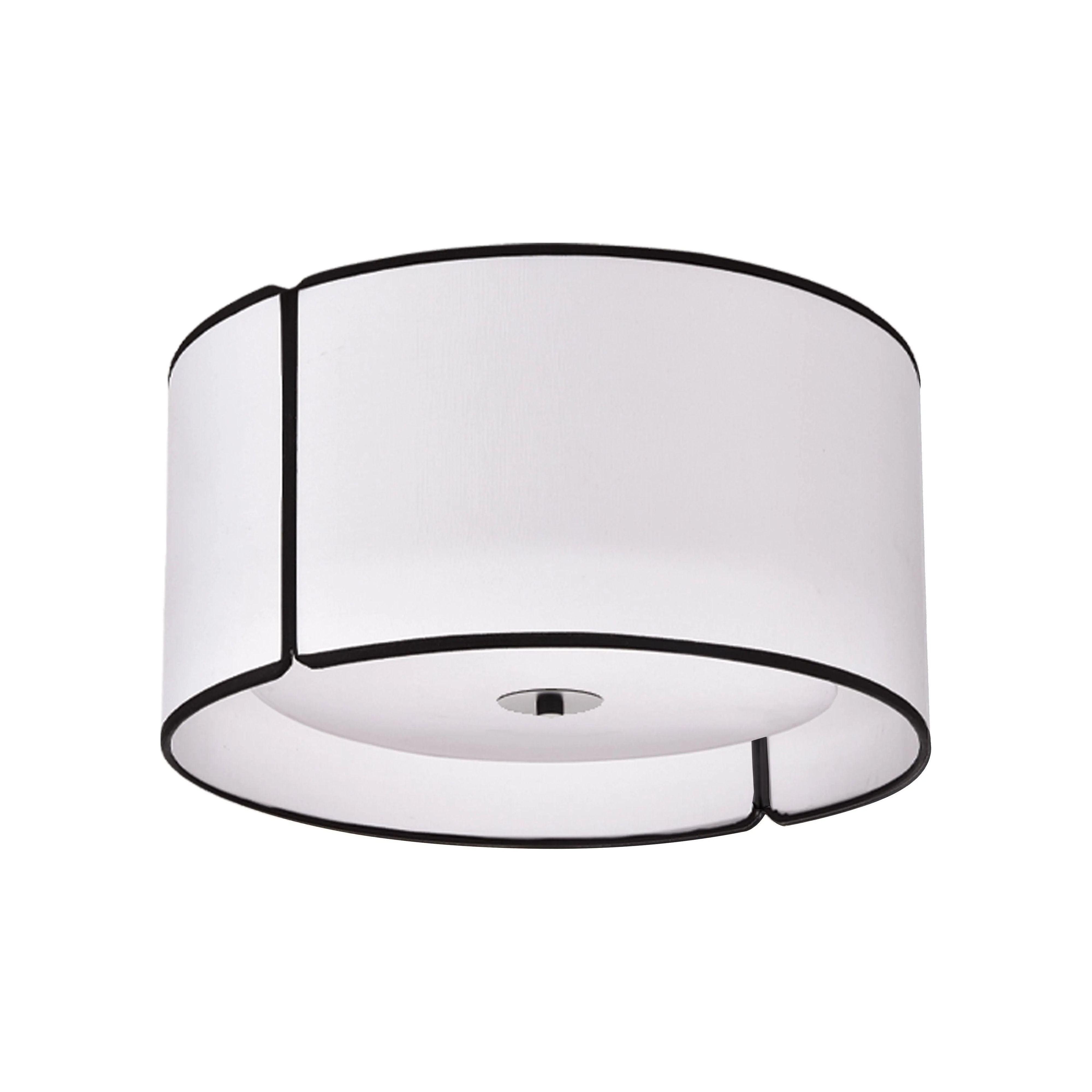 Dainolite - Notched Drum Flush Mount - NDR-153FH-BK-WH - Canada Light Shop