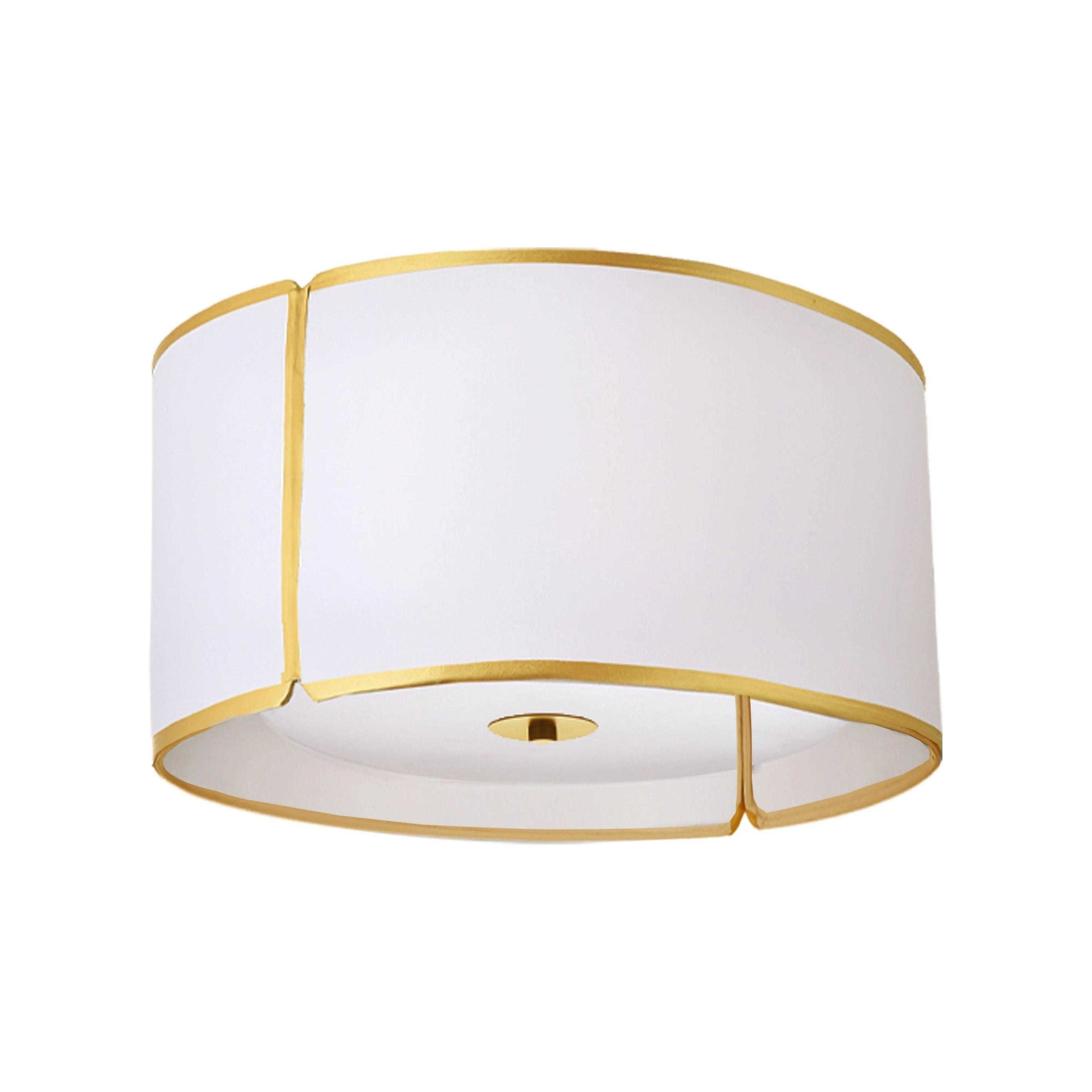 Dainolite - Notched Drum Flush Mount - NDR-153FH-GLD-WH - Canada Light Shop
