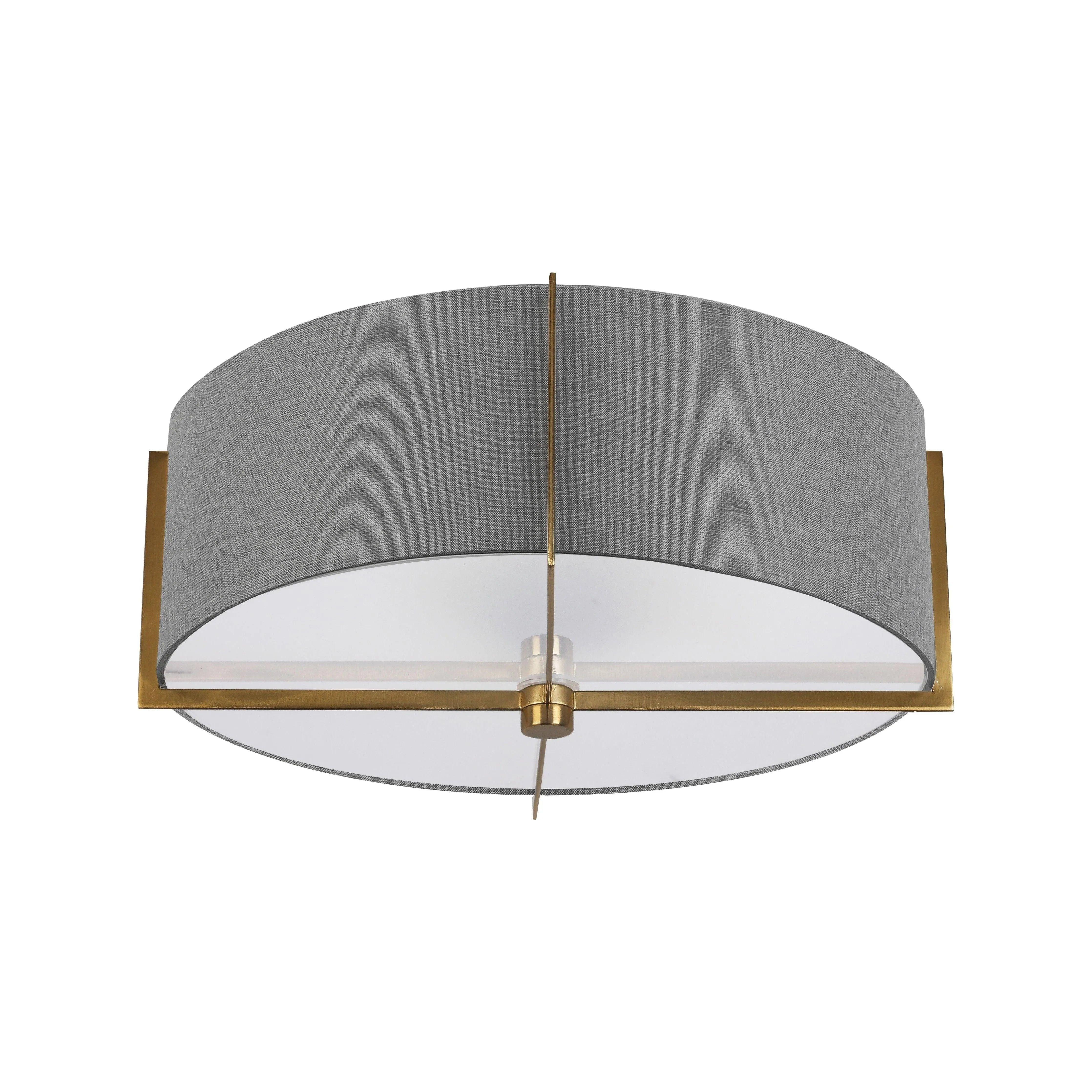 Dainolite - Preston Semi-Flush Mount - PST-153SF-AGB-GRY - Canada Light Shop