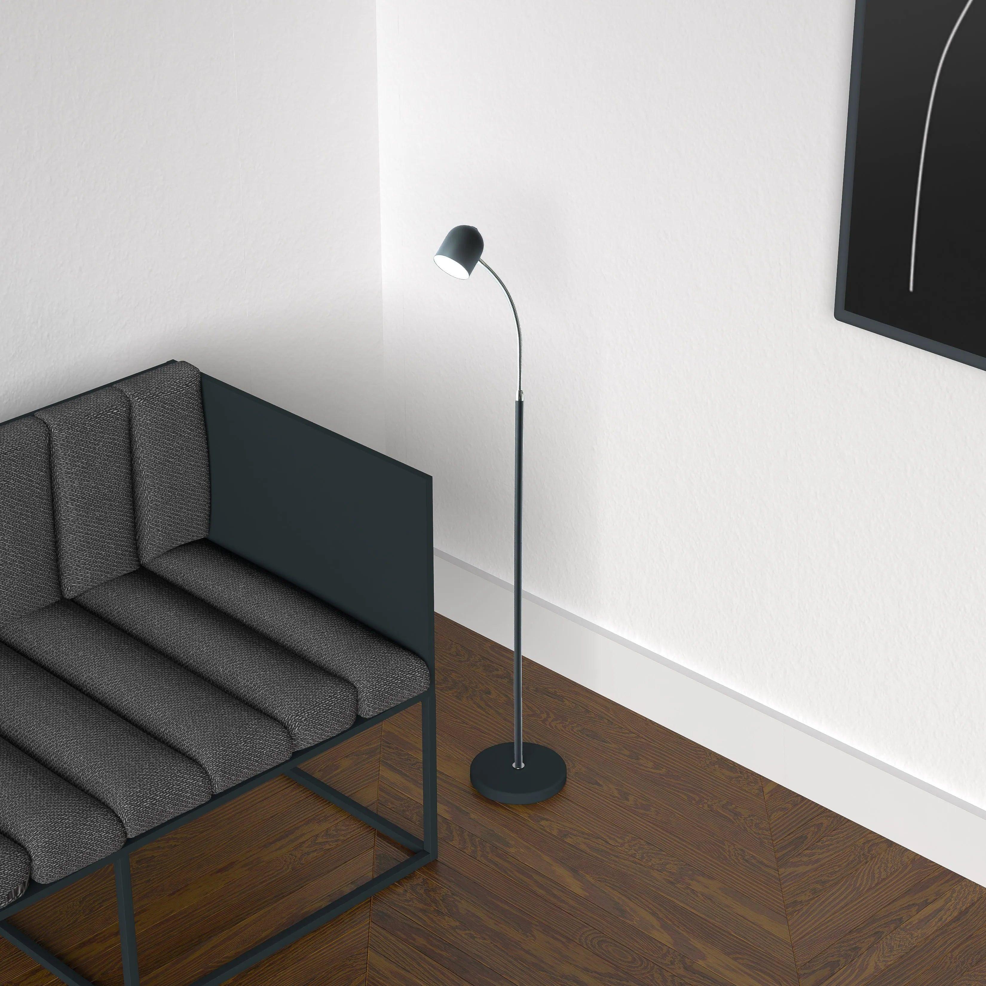 Dainolite - Reading LED Floor Lamp - 123LEDF-BK - Canada Light Shop