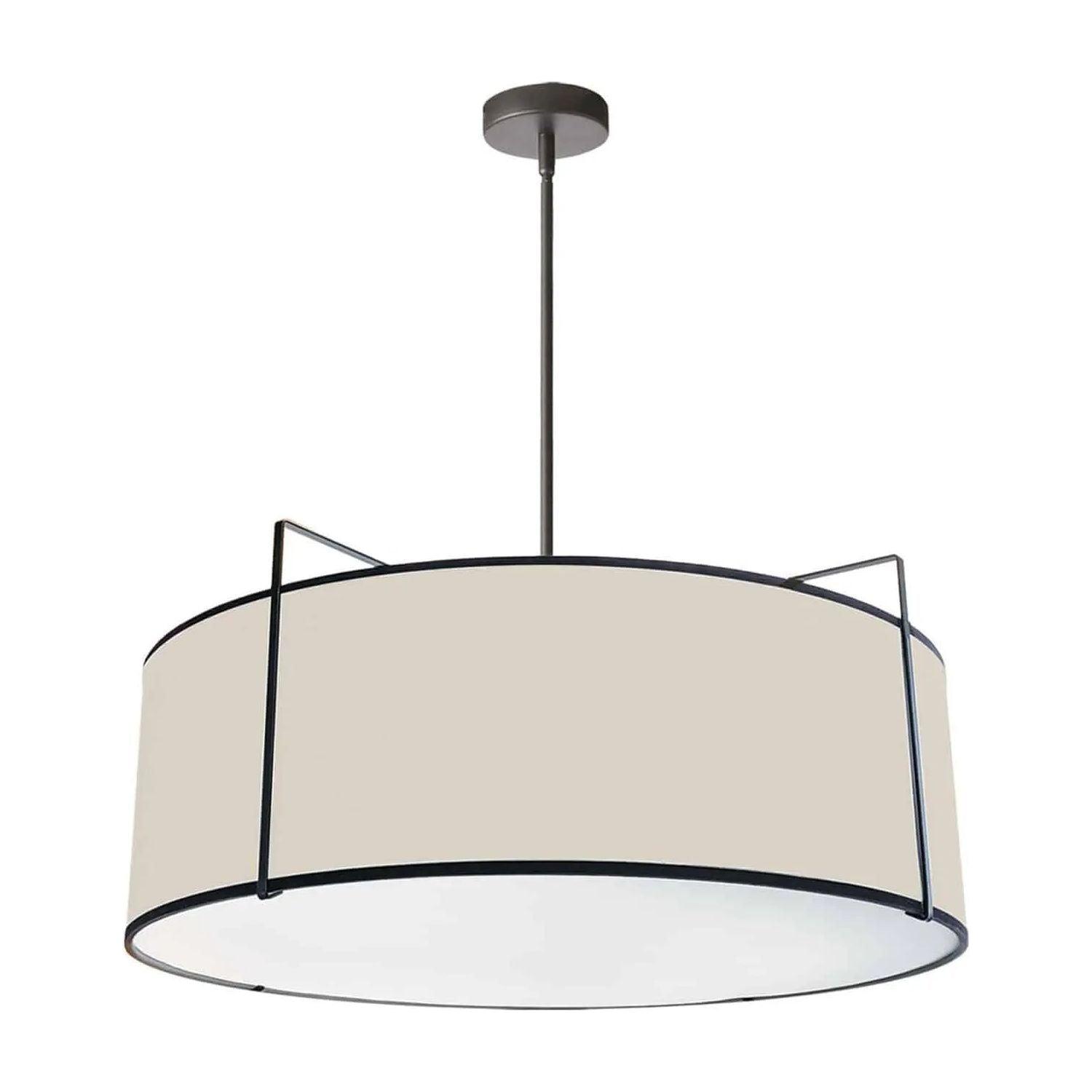 Dainolite - Trapezoid-Drum-Pendant - TRA-244P-BK-CRM - Canada Light Shop