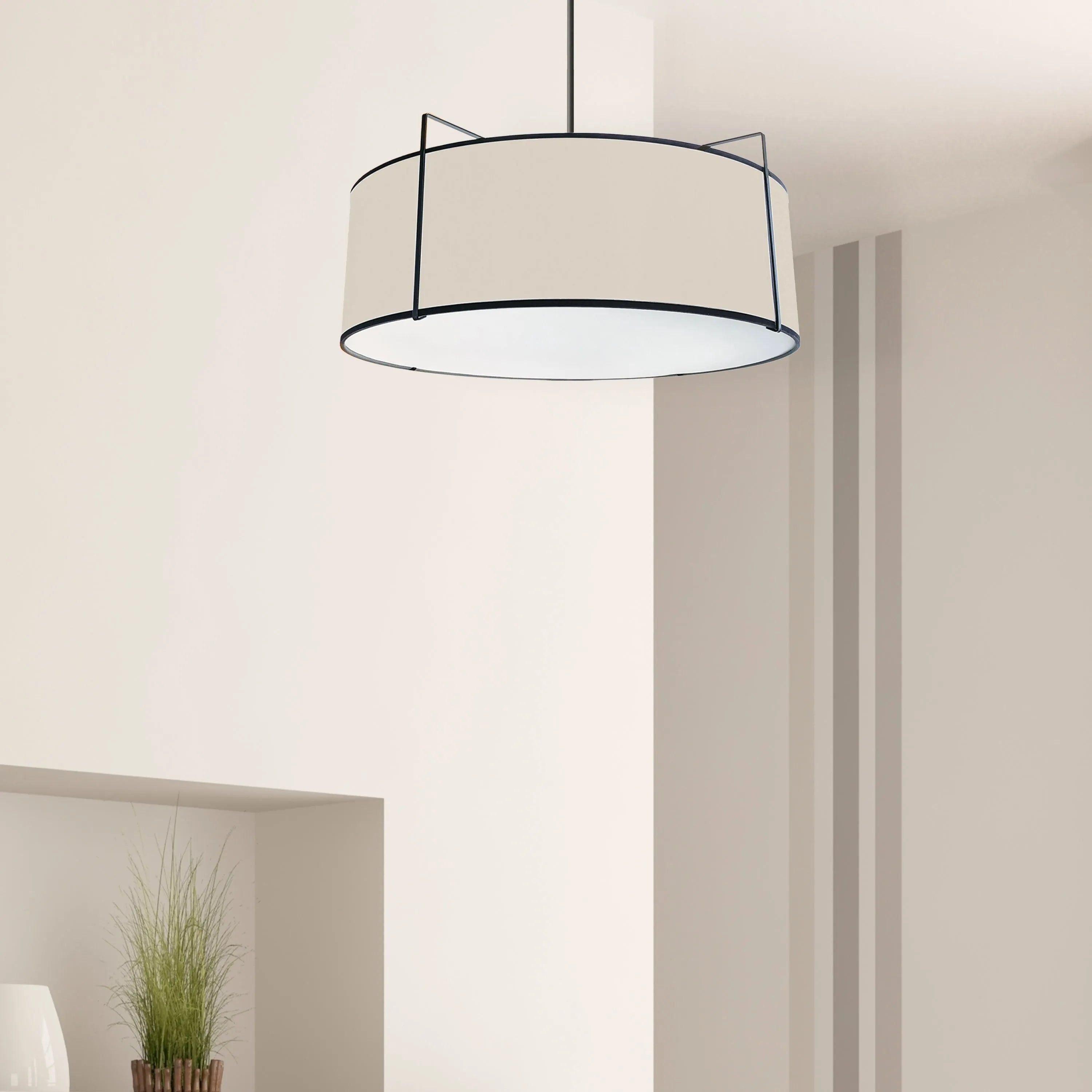 Dainolite - Trapezoid-Drum-Pendant - TRA-244P-BK - Canada Light Shop