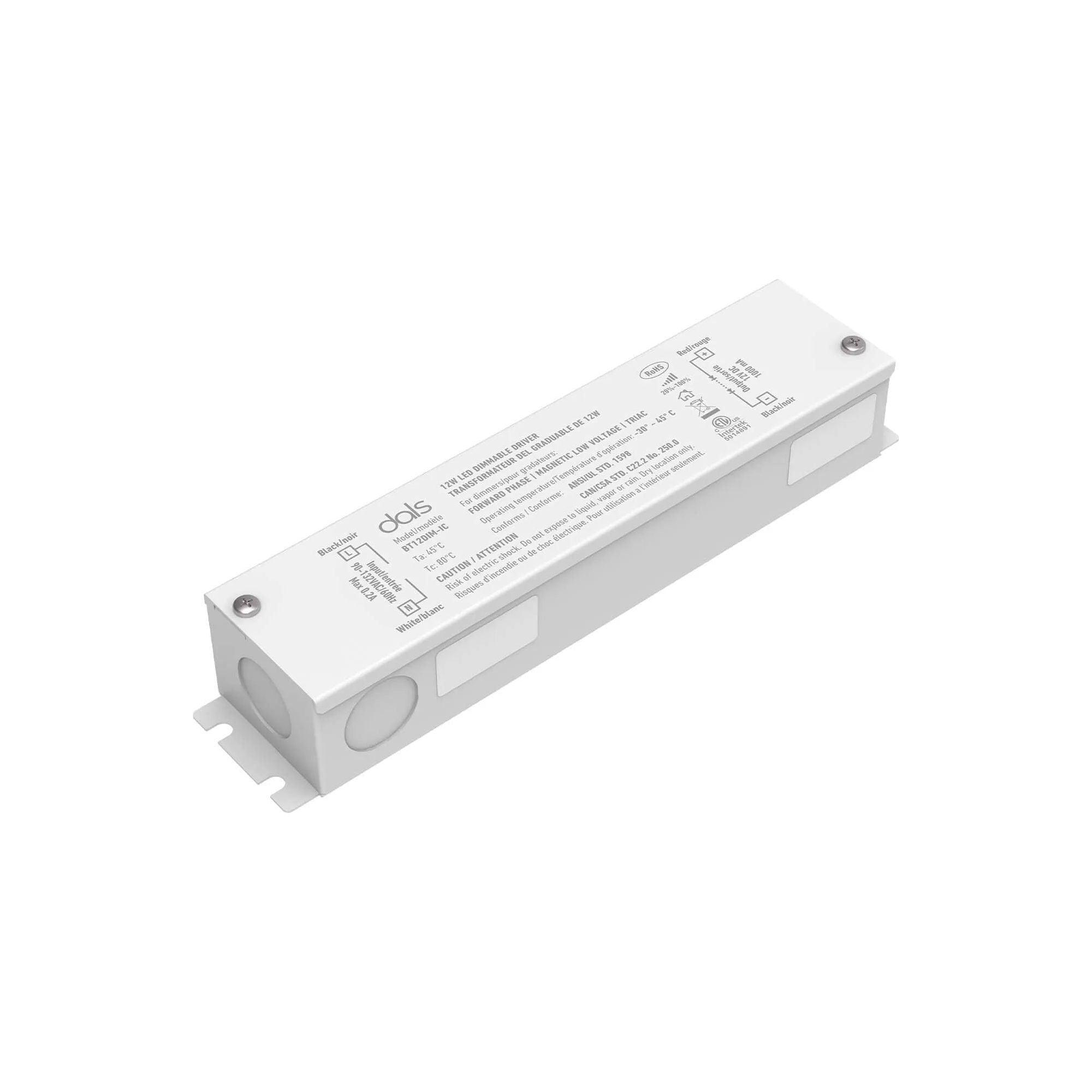 DALS Lighting - BT 12V DC Dimmable LED Hardwire Driver IC Rated - BT12DIM-IC - Canada Light Shop