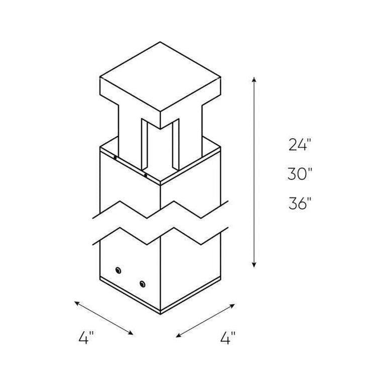 DALS Lighting - LEDPATH003D LED Bollard - LEDPATH003D-BK - Canada Light Shop