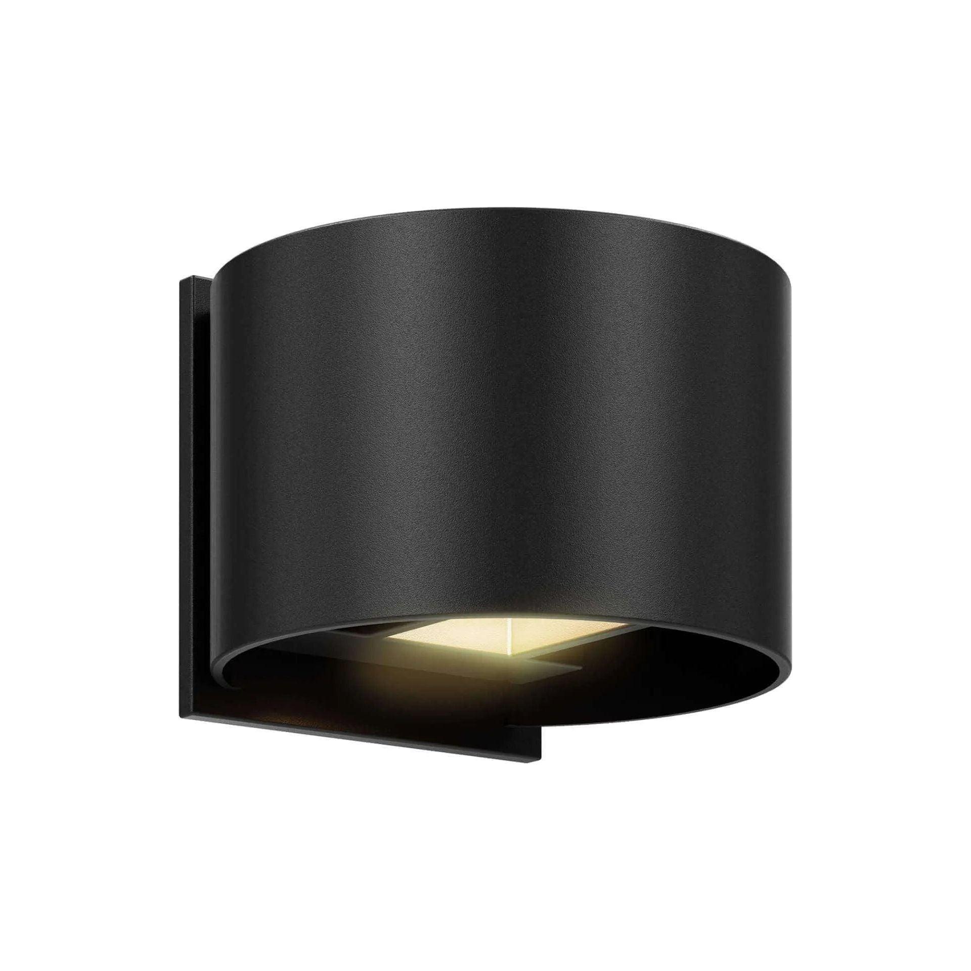 DALS Lighting - LEDWALL002D Round Up/Down LED Wall Light - LEDWALL002D-BK - Canada Light Shop