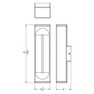 DALS Lighting - LWJ Rectangular CCT Dual Wall Light - LWJ16-CC-BK - Canada Light Shop