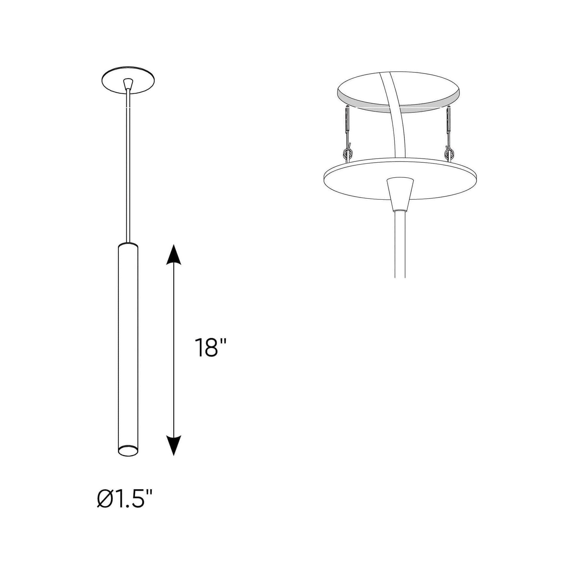 DALS Lighting - PDC CCT LED Cylinder Pendant Light - PDC18-CC-BK - Canada Light Shop