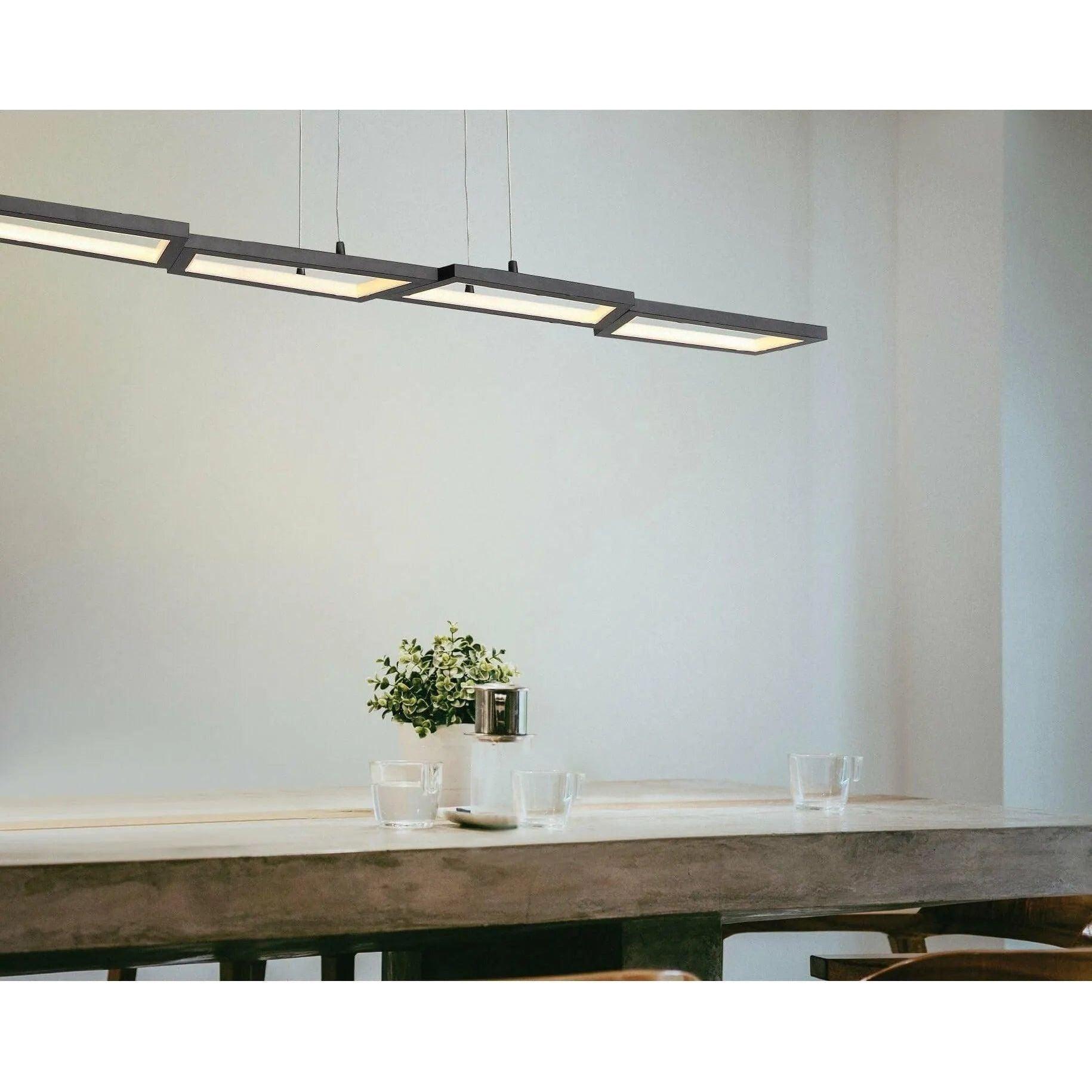DALS Lighting - PDL Geometric Linear LED Pendant Light - PDL44-3K-BK - Canada Light Shop