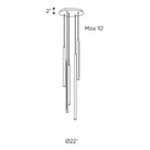 DALS Lighting - PDLED Round CCT LED Duo-Light Cylinder Pendant Cluster - PDLED120-5-BK - Canada Light Shop