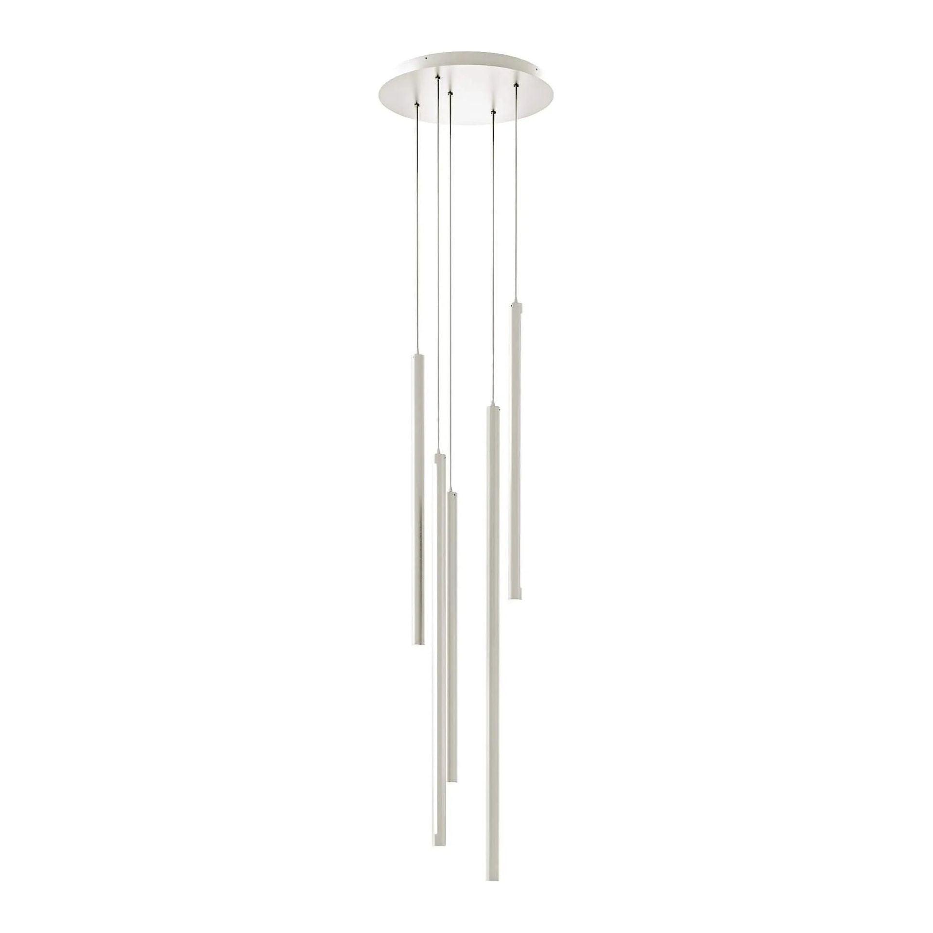 DALS Lighting - PDLED Round CCT LED Duo-Light Cylinder Pendant Cluster - PDLED120-5-WH - Canada Light Shop