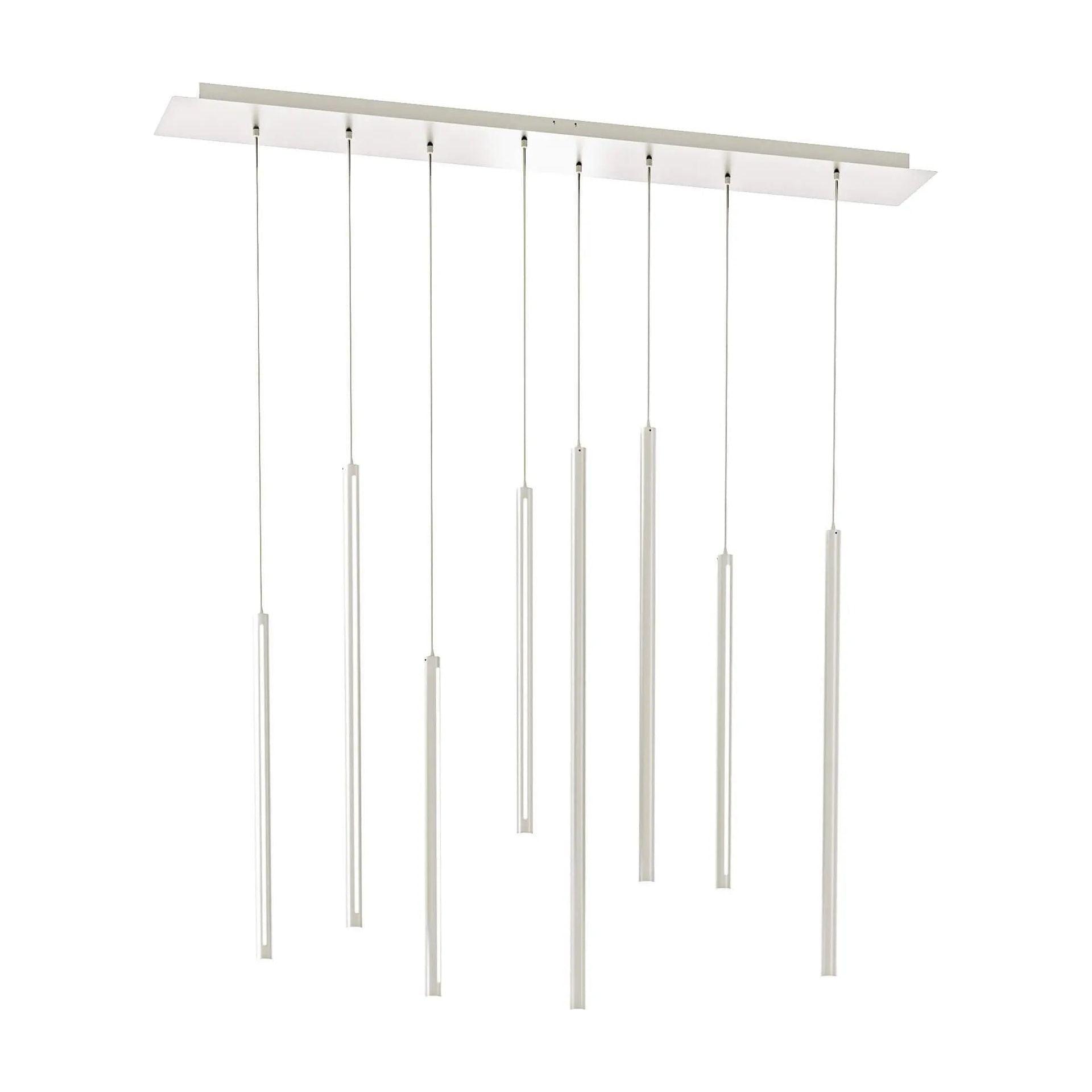 DALS Lighting - PDLED Square CCT LED Duo-Light Cylinder Pendant Cluster - PDLED120-8SQ-WH - Canada Light Shop