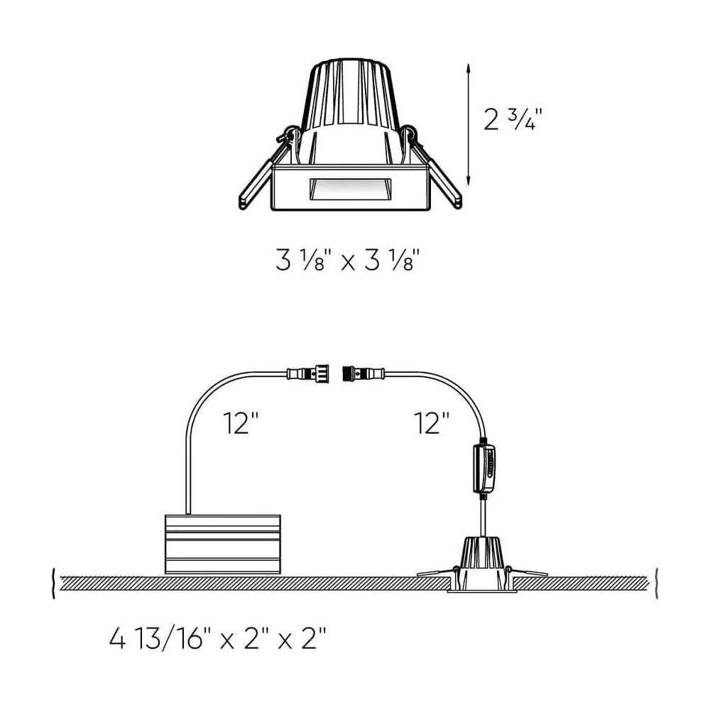DALS Lighting - RGR 2 Inch Square Regressed Gimbal Down Light - RGR2SQ-CC-BK - Canada Light Shop