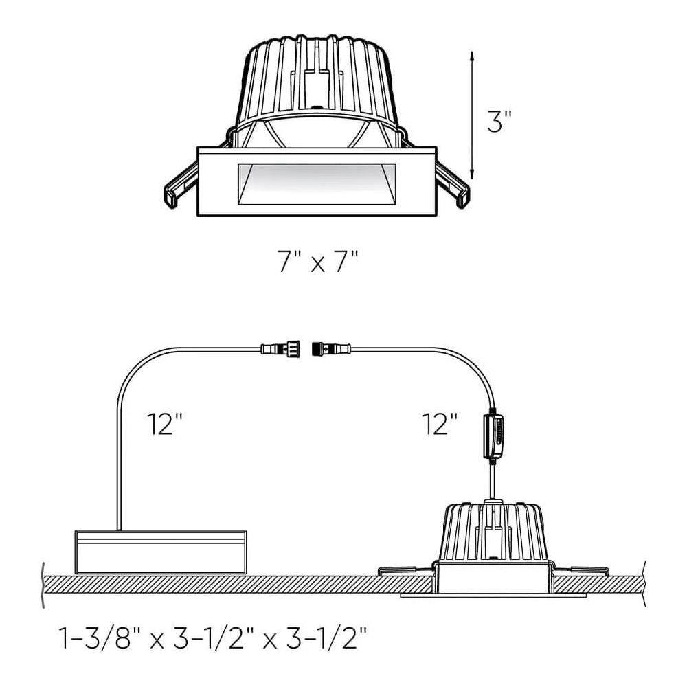 DALS Lighting - RGR 6 Inch Square Regressed Gimbal Down Light - RGR6SQ-CC-BK - Canada Light Shop