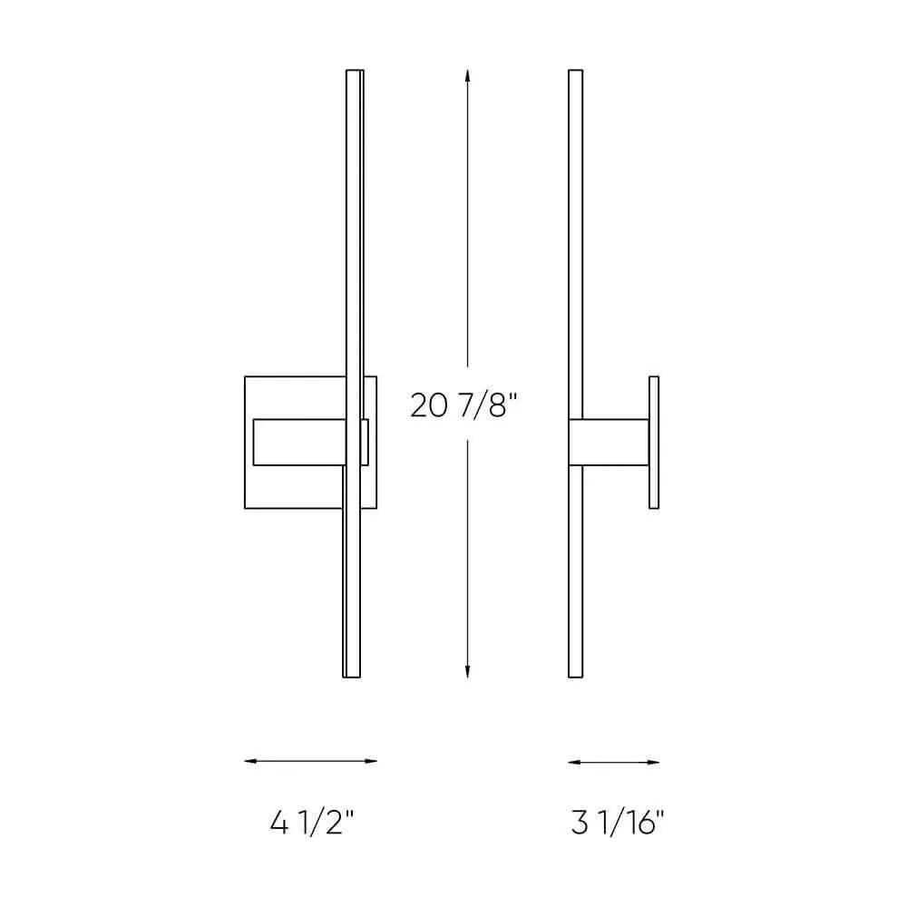 DALS Lighting - STK Sleek Linear LED Wall Sconce - STK21-3K-BK - Canada Light Shop