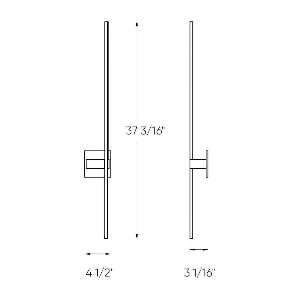 DALS Lighting - STK Sleek Linear LED Wall Sconce - STK21-3K-BK - Canada Light Shop