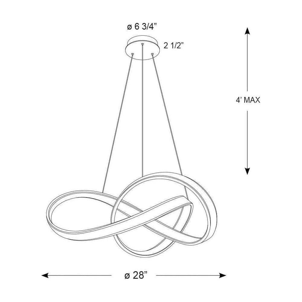 DALS Lighting - TWPD Twirl LED Pendant Light - TWPD-3K-BK - Canada Light Shop