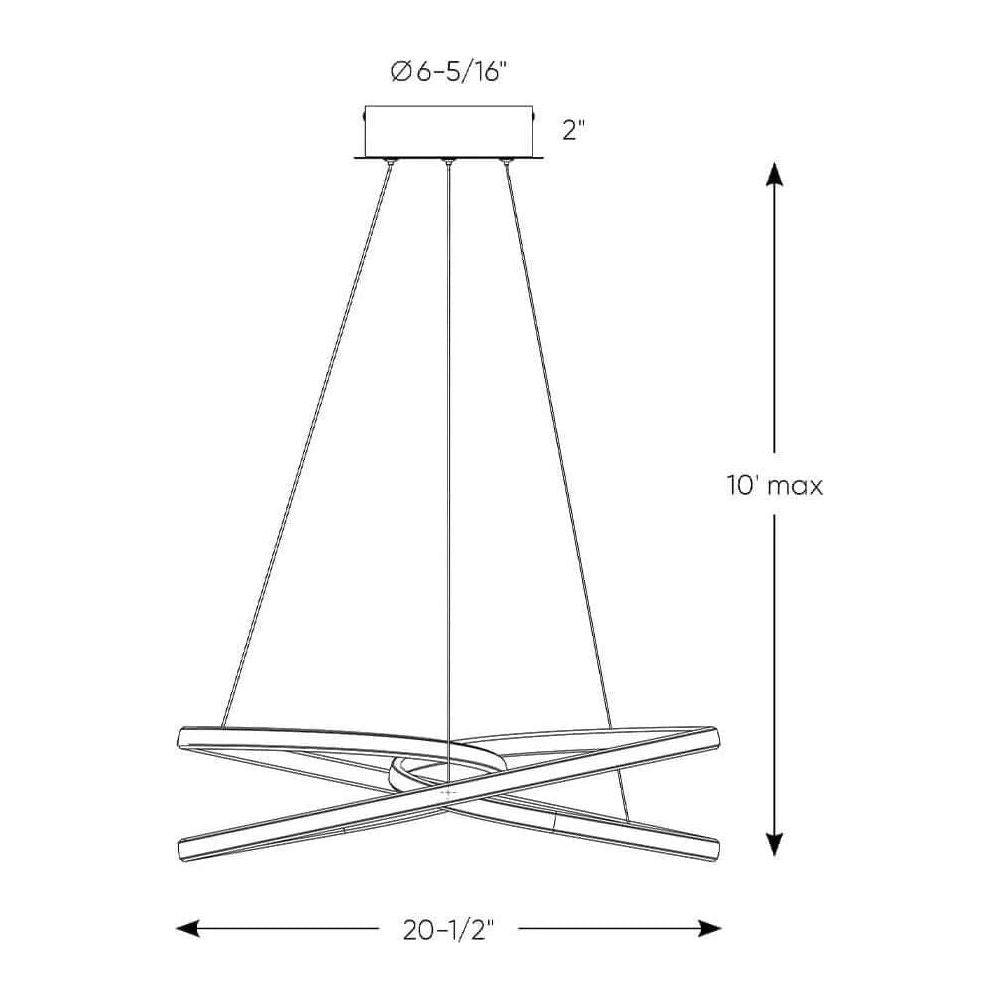 DALS Lighting - TWPS Twirl LED Pendant Light - TWPS-3K-BK - Canada Light Shop