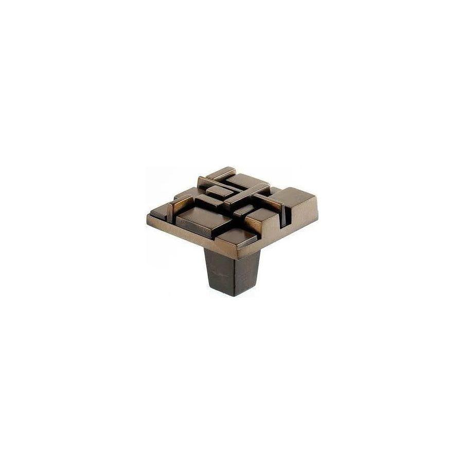 Du Verre Hardware - Offset Square Knob - DVOF01-AB - Canada Light Shop