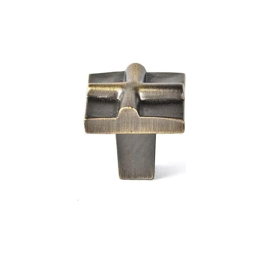 Du Verre Hardware - Rio Small Cross Knob - DVRIO02-AB - Canada Light Shop