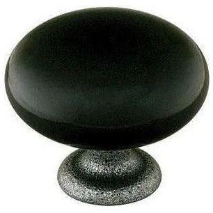 Emtek - Madison Knob with Wrought Steel Stem - Black - 86072SS - Canada Light Shop