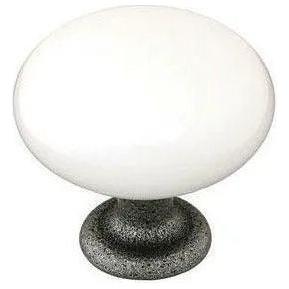 Emtek - Madison Knob with Wrought Steel Stem - Ivory - 86071SS - Canada Light Shop