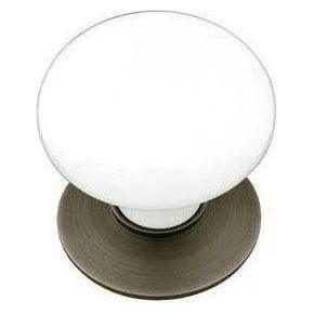 Emtek - Porcelain Knob with Base - Ice White - 86001US15A - Canada Light Shop