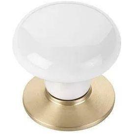 Emtek - Porcelain Knob with Base - Ice White - 86001US4 - Canada Light Shop