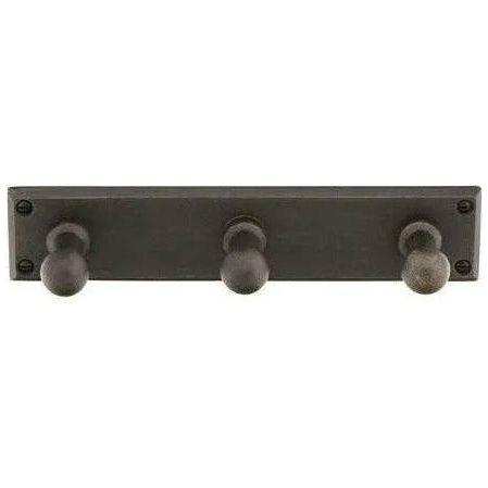 Emtek - Sandcast Bronze 3 Hooks with Rectangular Plate - 2307MB - Canada Light Shop
