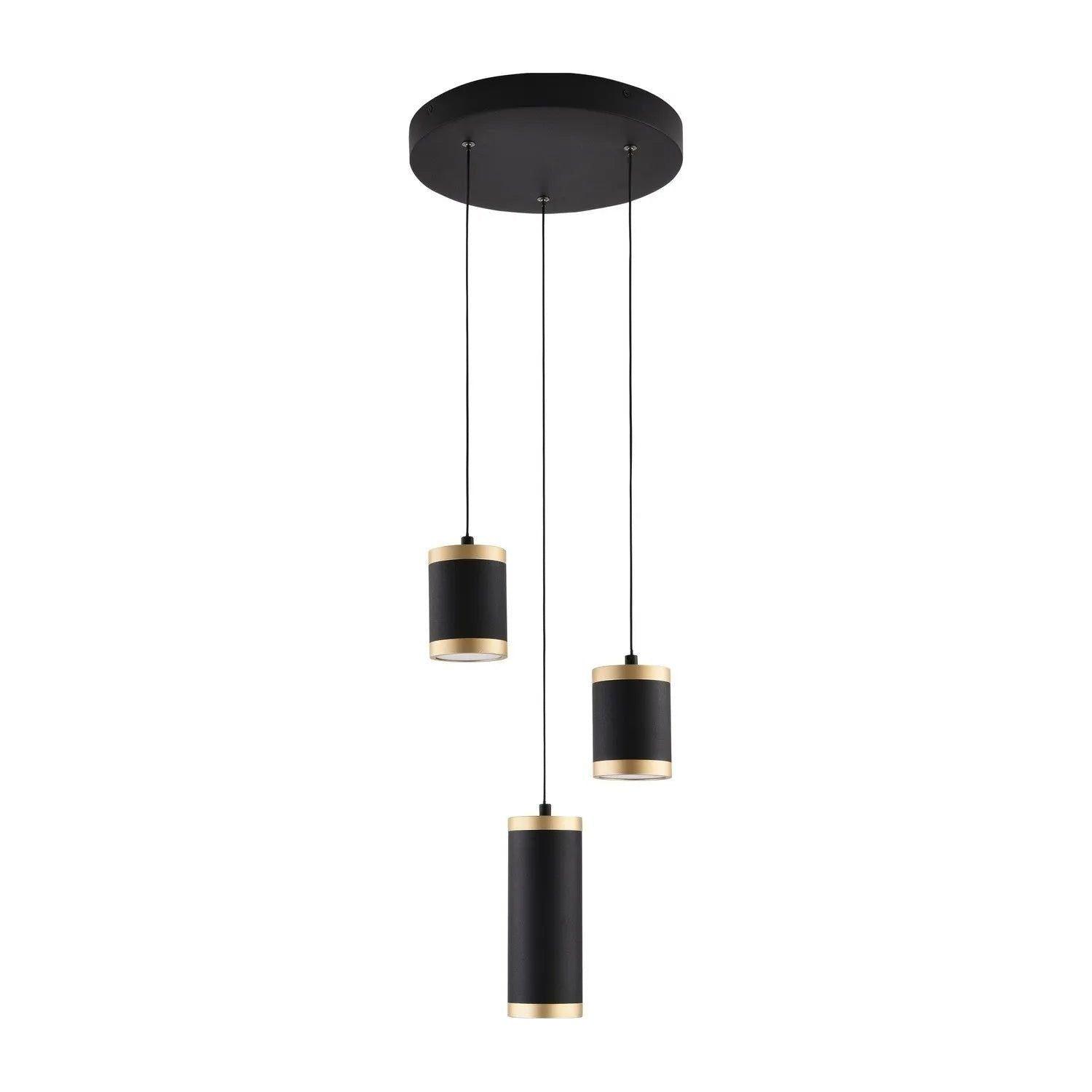 ET2 Lighting - Cuff LED Multi-Light Pendant - E22943-BKGLD - Canada Light Shop