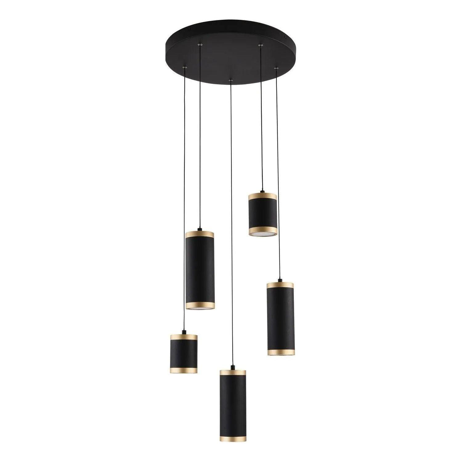 ET2 Lighting - Cuff LED Multi-Light Pendant - E22945-BKGLD - Canada Light Shop