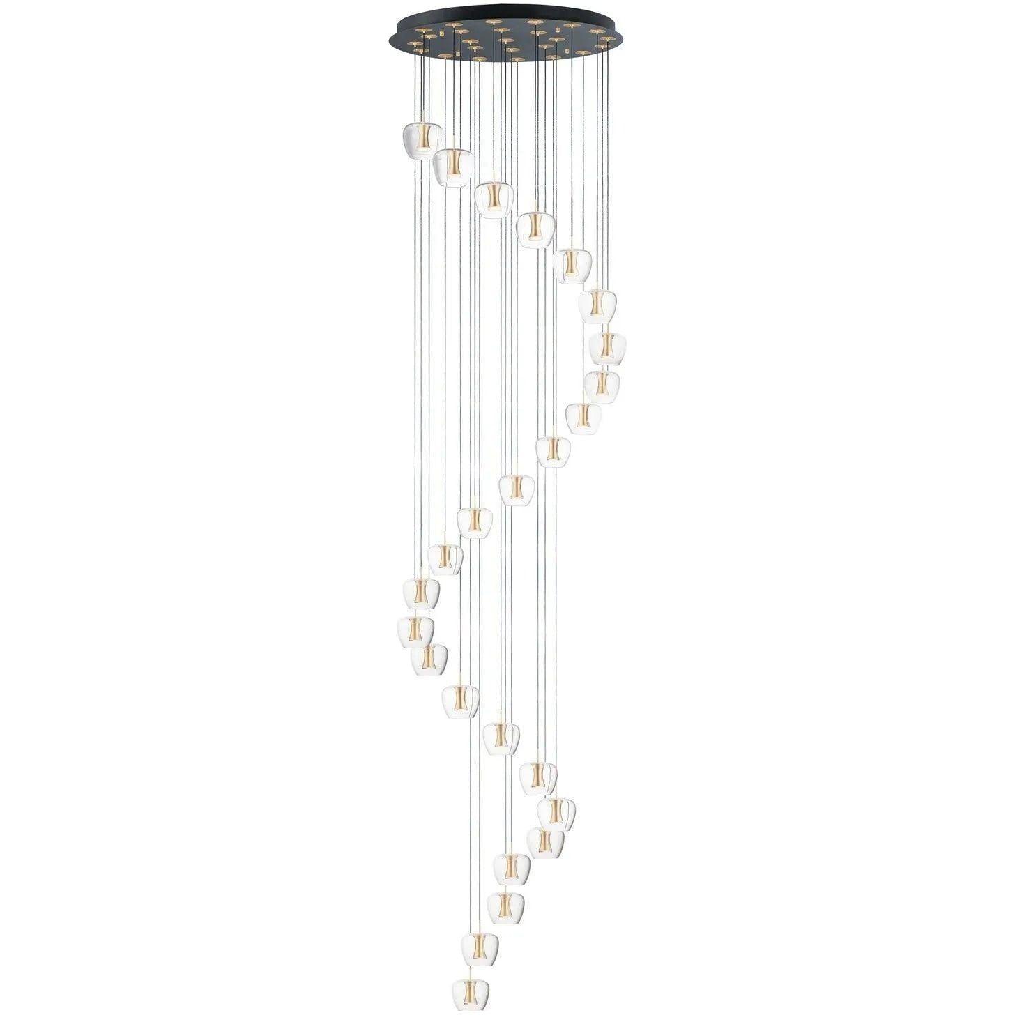 ET2 Lighting - Newton Spiral LED Multi Pendant - E24169-18BKGLD - Canada Light Shop