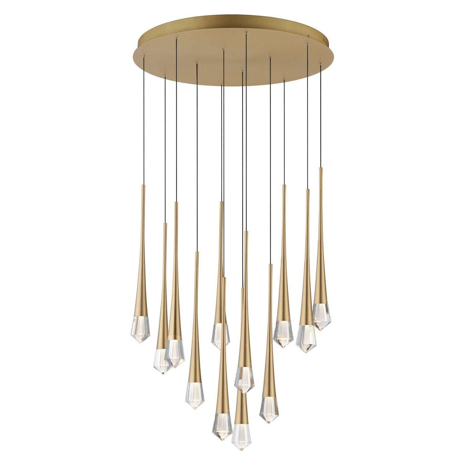 ET2 Lighting - Pierce LED Multi-Light Pendant - E24229-122GLD - Canada Light Shop