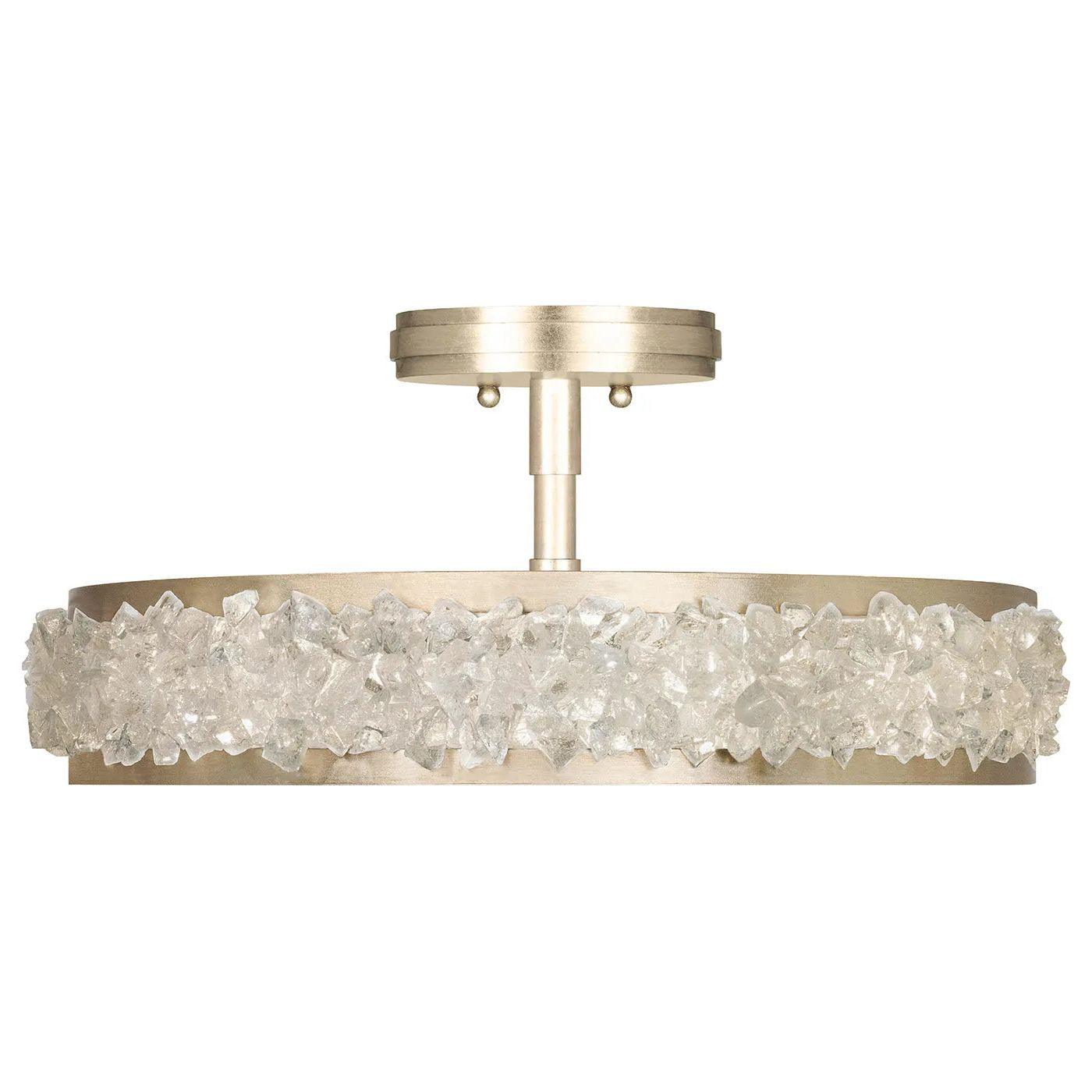 Fine Art Handcrafted Lighting - Arctic Halo 23-Inch Three Light Semi-Flush Mount - 879940-1ST - Canada Light Shop