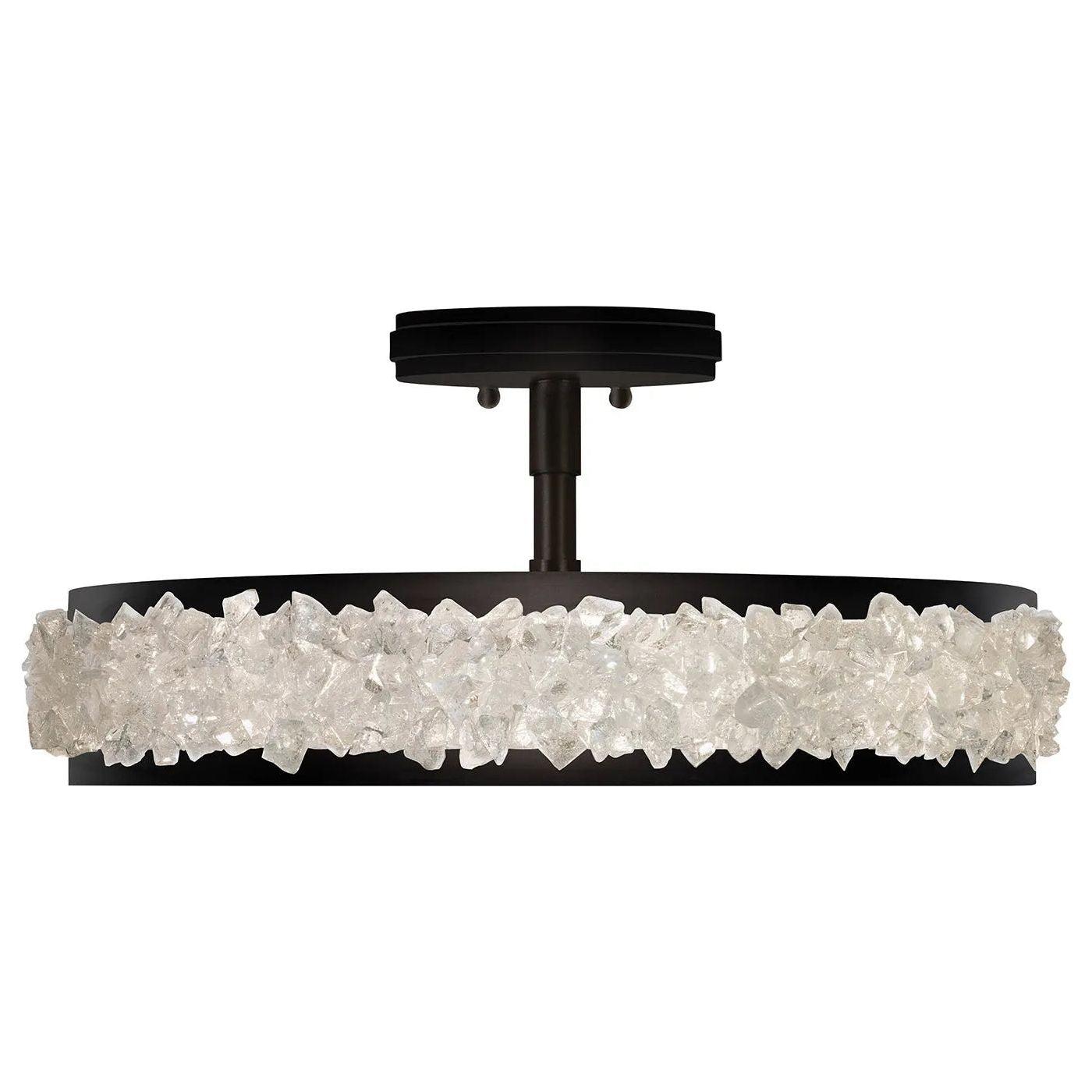 Fine Art Handcrafted Lighting - Arctic Halo 23-Inch Three Light Semi-Flush Mount - 879940-1ST - Canada Light Shop