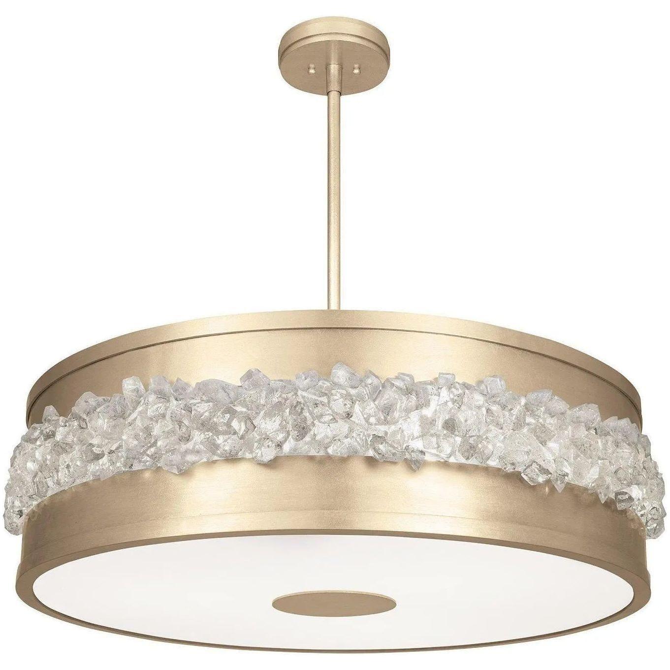 Fine Art Handcrafted Lighting - Arctic Halo 32-Inch Three Light Pendant - 876340-1ST - Canada Light Shop