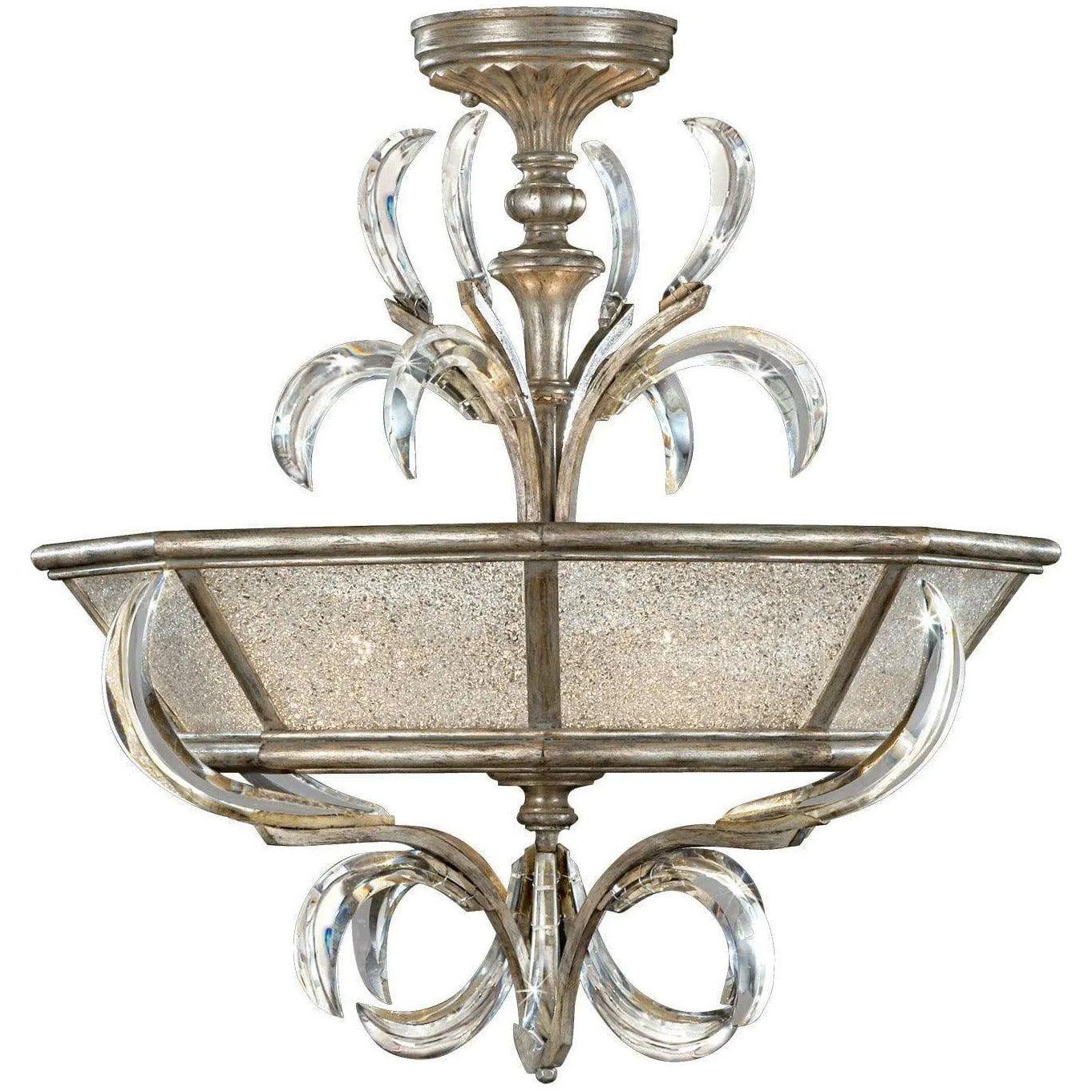 Fine Art Handcrafted Lighting - Beveled Arcs 26-Inch Three Light Semi-Flush Mount - 704340ST - Canada Light Shop