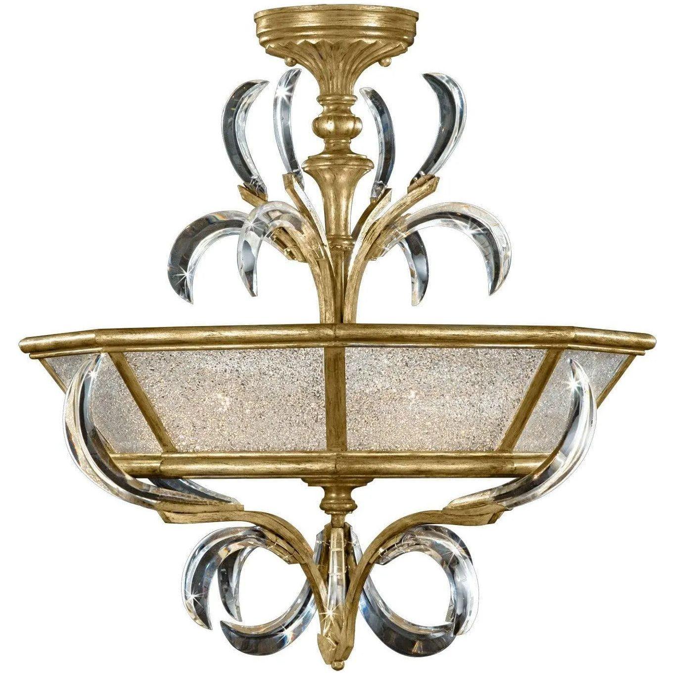 Fine Art Handcrafted Lighting - Beveled Arcs 26-Inch Three Light Semi-Flush Mount - 767740ST - Canada Light Shop