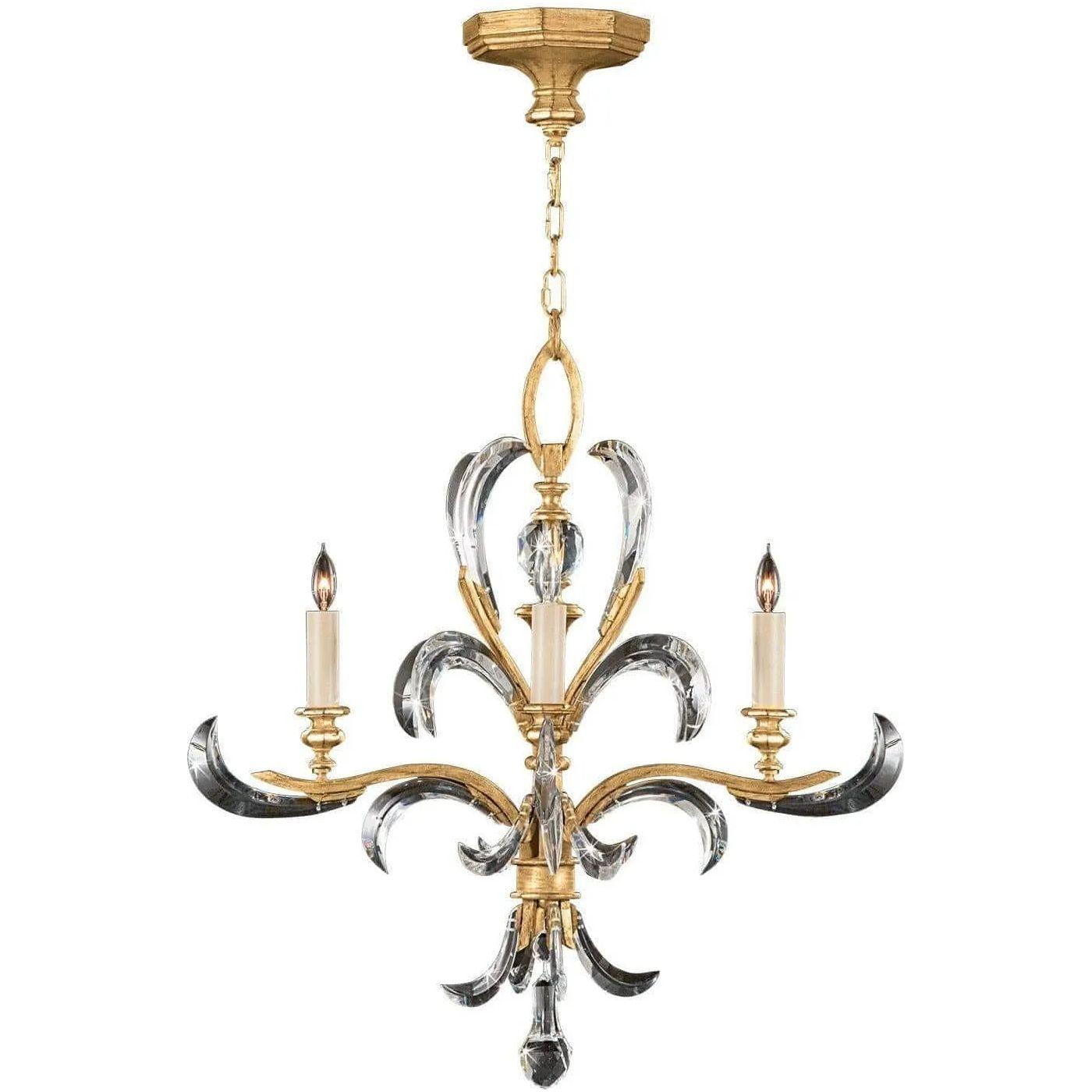 Fine Art Handcrafted Lighting - Beveled Arcs 28-Inch Four Light Chandelier - 760840ST - Canada Light Shop
