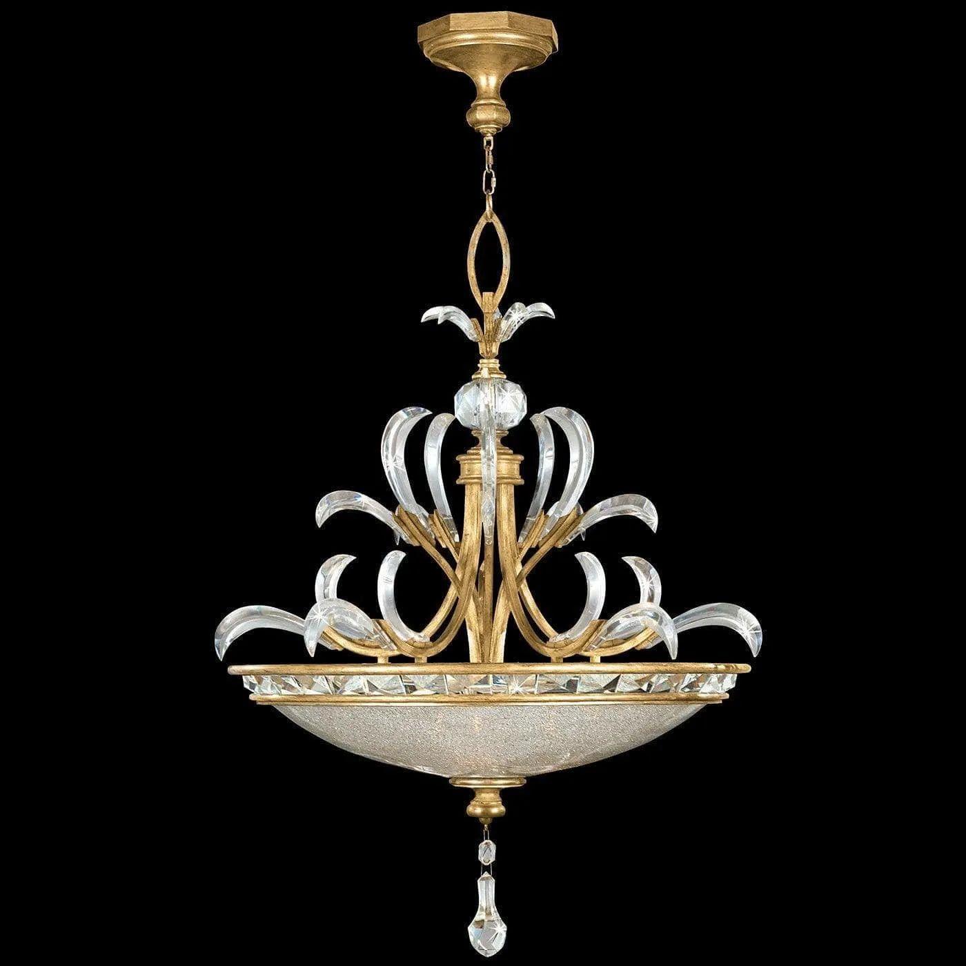 Fine Art Handcrafted Lighting - Beveled Arcs 32-Inch Three Light Pendant - 761740ST - Canada Light Shop