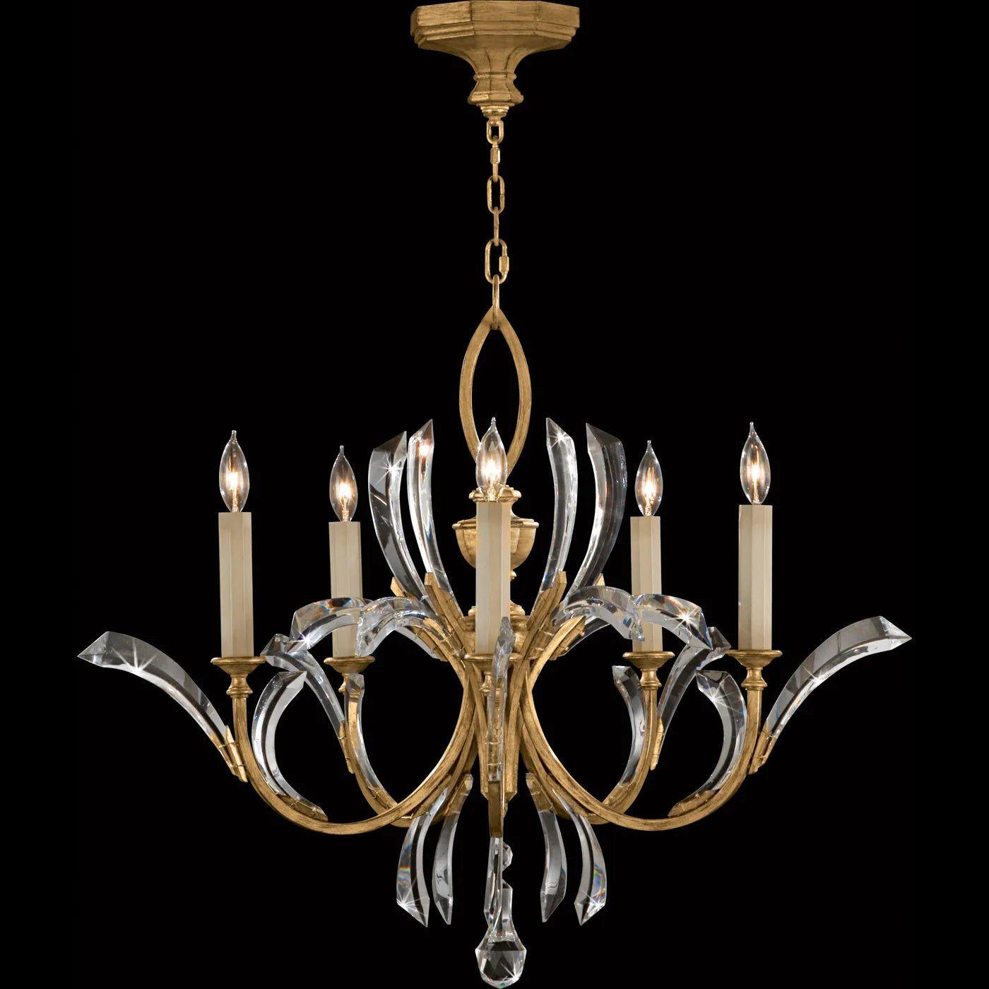 Fine Art Handcrafted Lighting - Beveled Arcs 36-Inch Five Light Chandelier - 702240-SF3 - Canada Light Shop