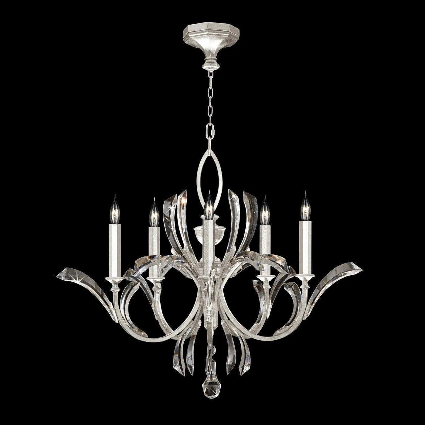 Fine Art Handcrafted Lighting - Beveled Arcs 36-Inch Five Light Chandelier - 702240-SF4 - Canada Light Shop