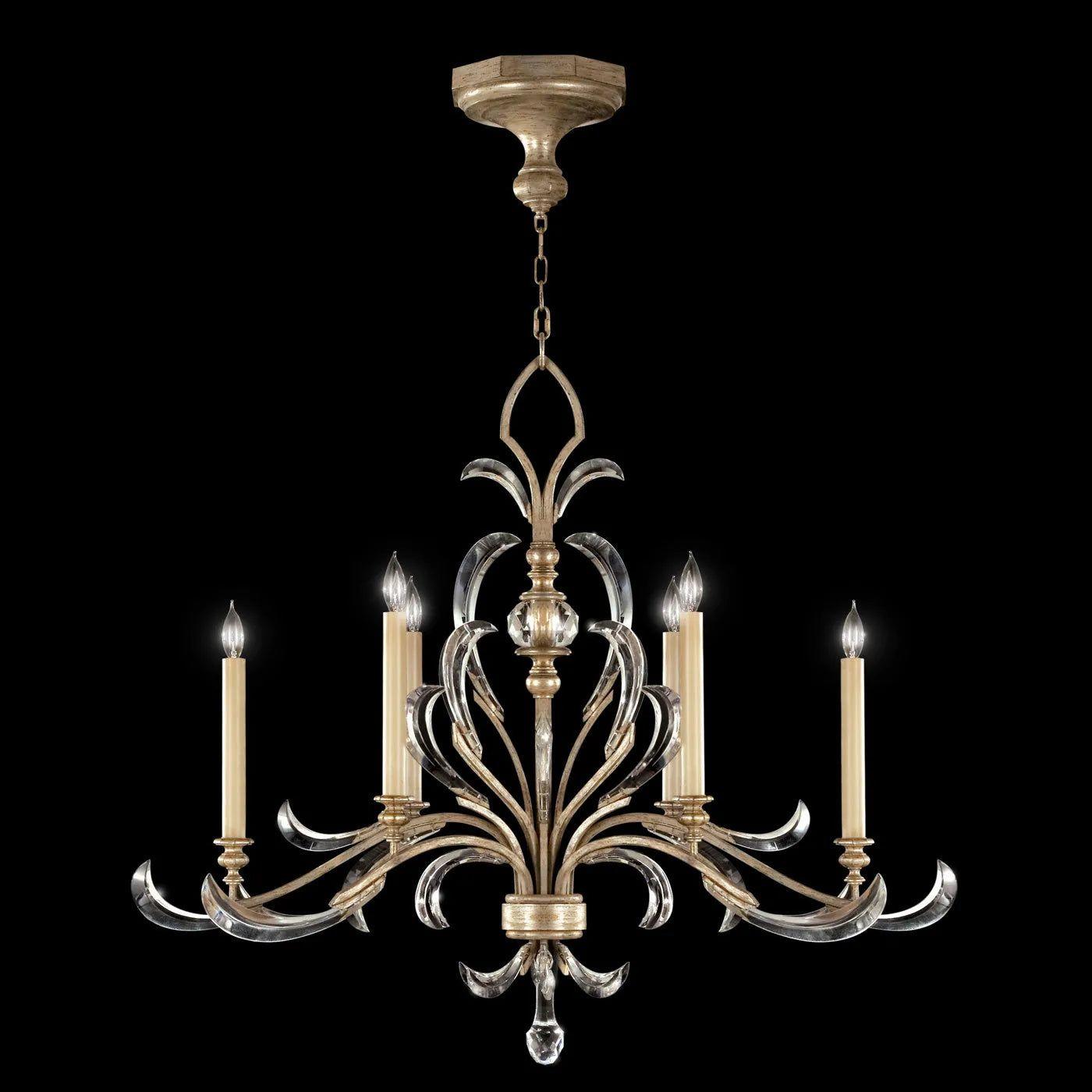 Fine Art Handcrafted Lighting - Beveled Arcs 44-Inch Six Light Chandelier - 739240-SF3 - Canada Light Shop
