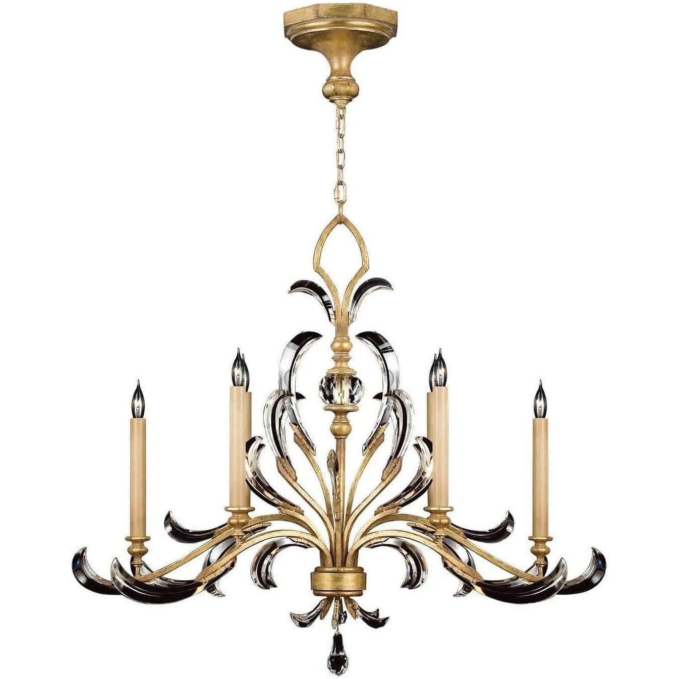 Fine Art Handcrafted Lighting - Beveled Arcs 44-Inch Six Light Chandelier - 760540ST - Canada Light Shop