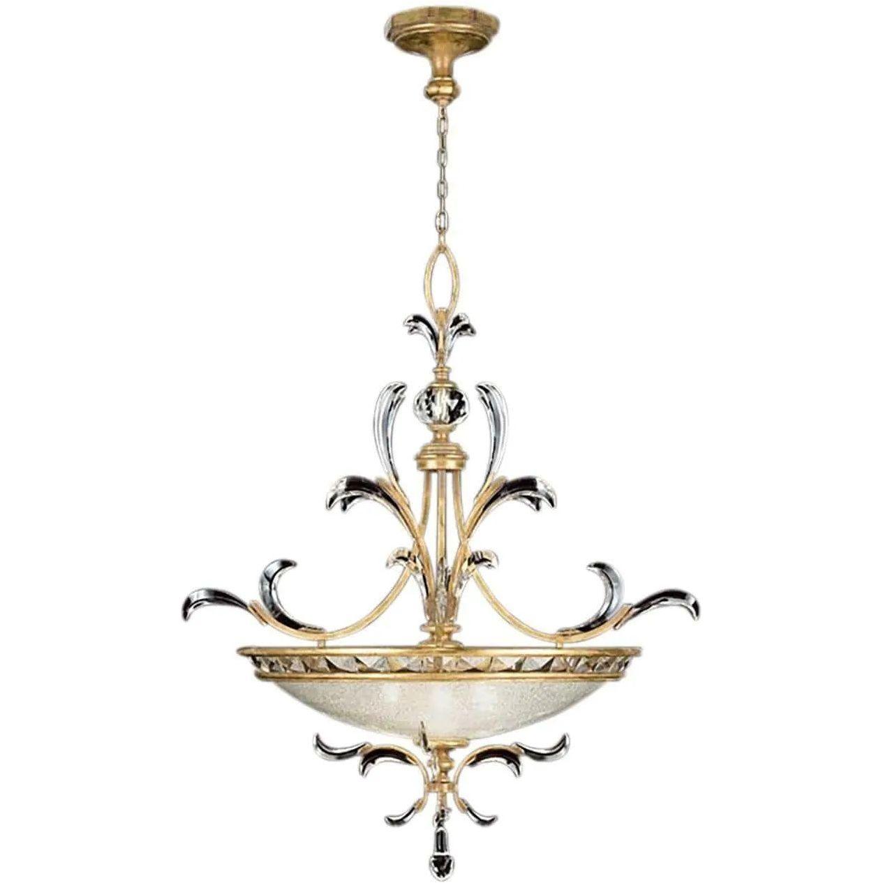 Fine Art Handcrafted Lighting - Beveled Arcs 44-Inch Three Light Pendant - 762740ST - Canada Light Shop