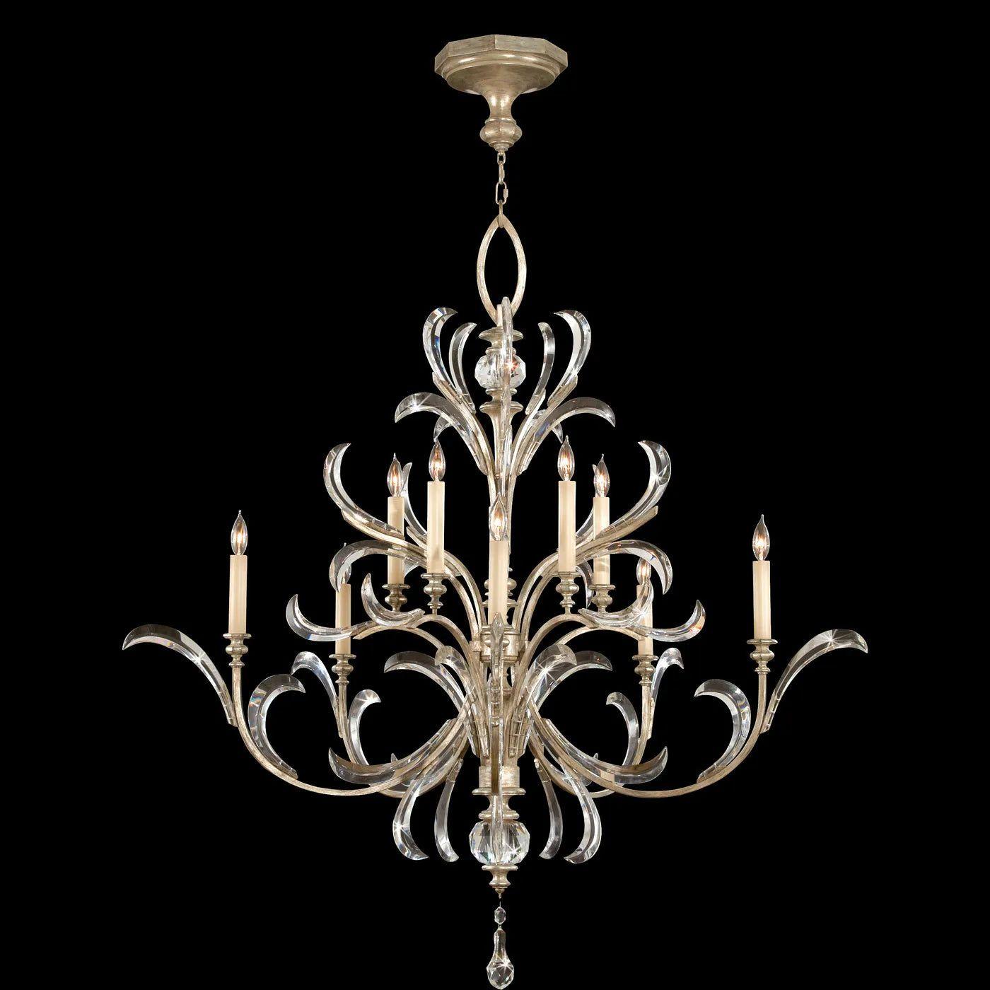 Fine Art Handcrafted Lighting - Beveled Arcs 56-Inch Ten Light Chandelier - 701340-SF3 - Canada Light Shop