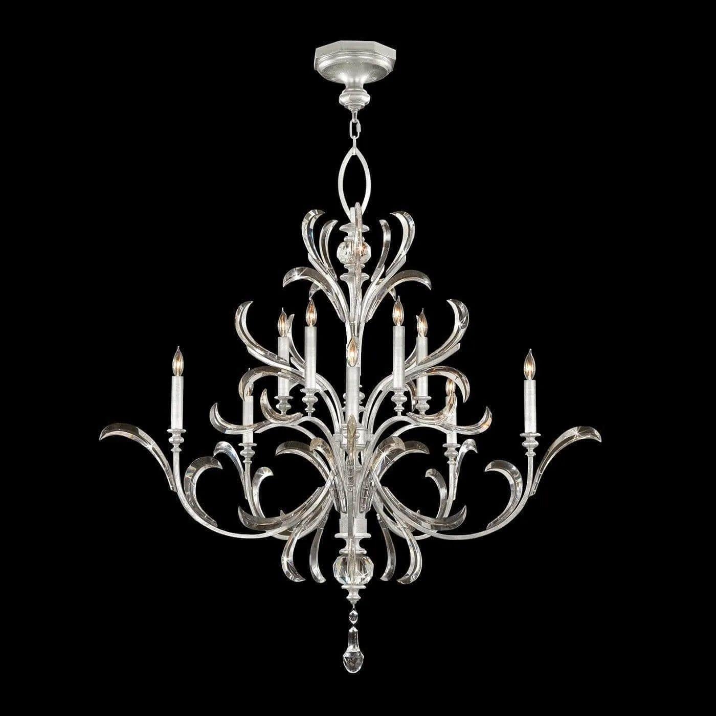 Fine Art Handcrafted Lighting - Beveled Arcs 56-Inch Ten Light Chandelier - 701340-SF4 - Canada Light Shop