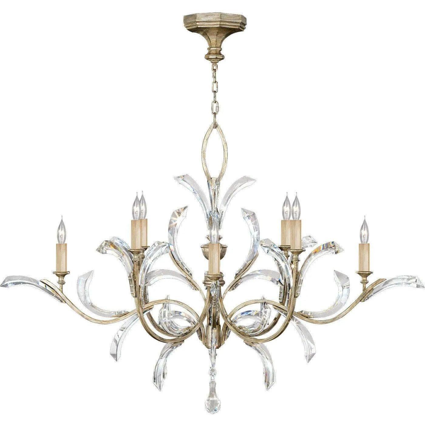 Fine Art Handcrafted Lighting - Beveled Arcs 57-Inch Eight Light Chandelier - 701240ST - Canada Light Shop